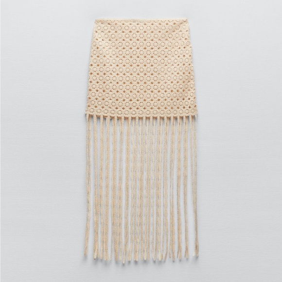 Zara Fringed Crochet Skirt - Picture 2 of 4